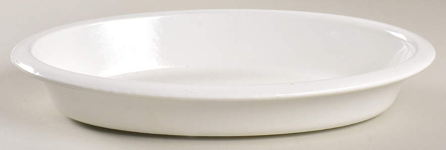 White 11" Cast Iron Oval Baker by Le Creuset-1