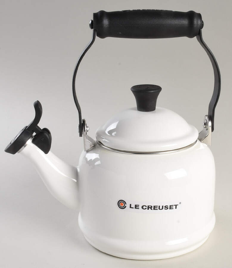 White Small Metal Kettle & Lid by Le Creuset-1