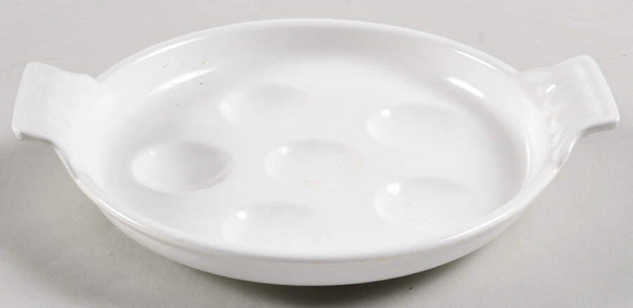 White 6 Hole Escargot/Snail Dish by Le Creuset-1