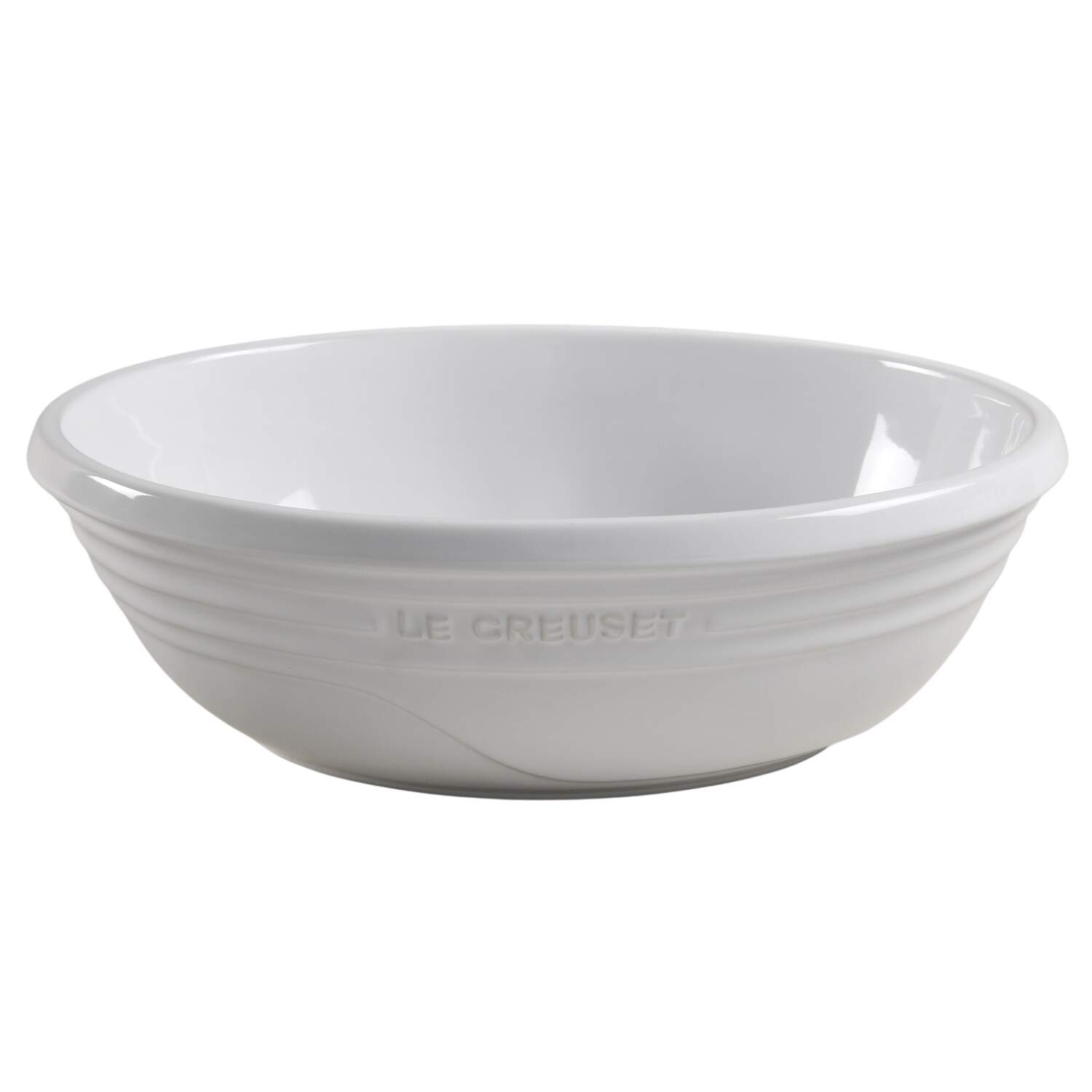 White 12" Large Oval Salad Serving Bowl by Le Creuset-1