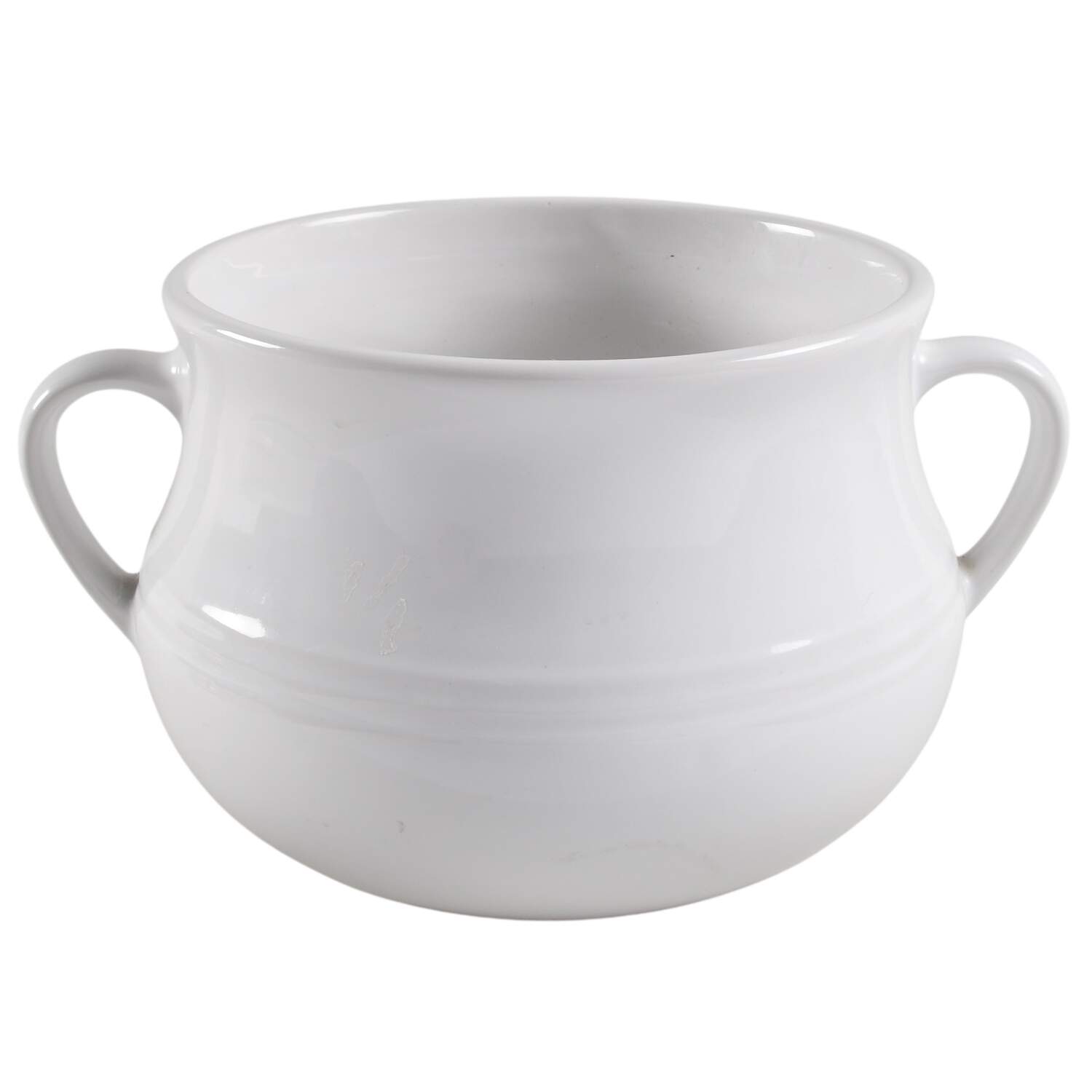 White 4 Qt Handled Bean Pot No Lid by Le Creuset-1