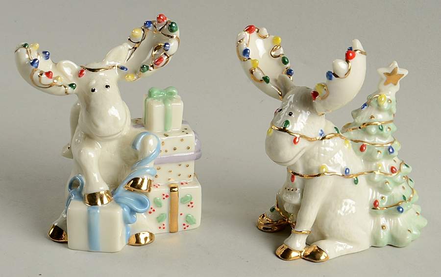Merry Moose Figural Salt & Pepper Set by Lenox-1