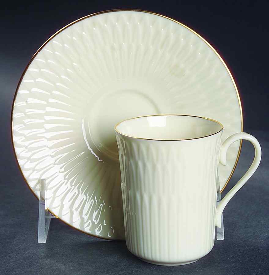 Plaza Collection Flat Demitasse Cup & Saucer Set by Lenox-1