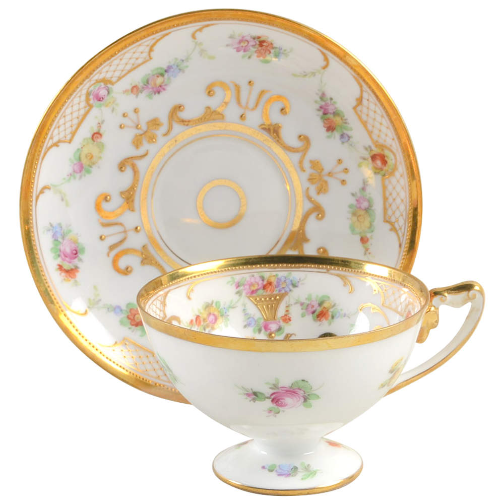255 Footed Cup & Saucer Set by A Lamm China-1