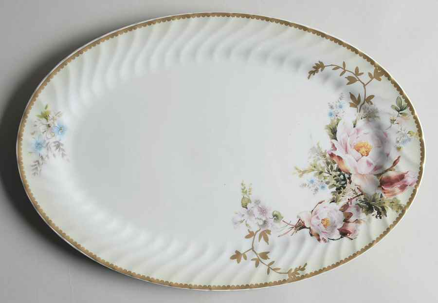 Charmed Rose 14" Oval Serving Platter by Lynn's China-1