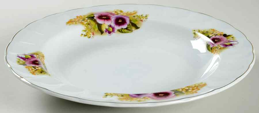 Spring Pansies Rim Soup Bowl by Lynn's China-1
