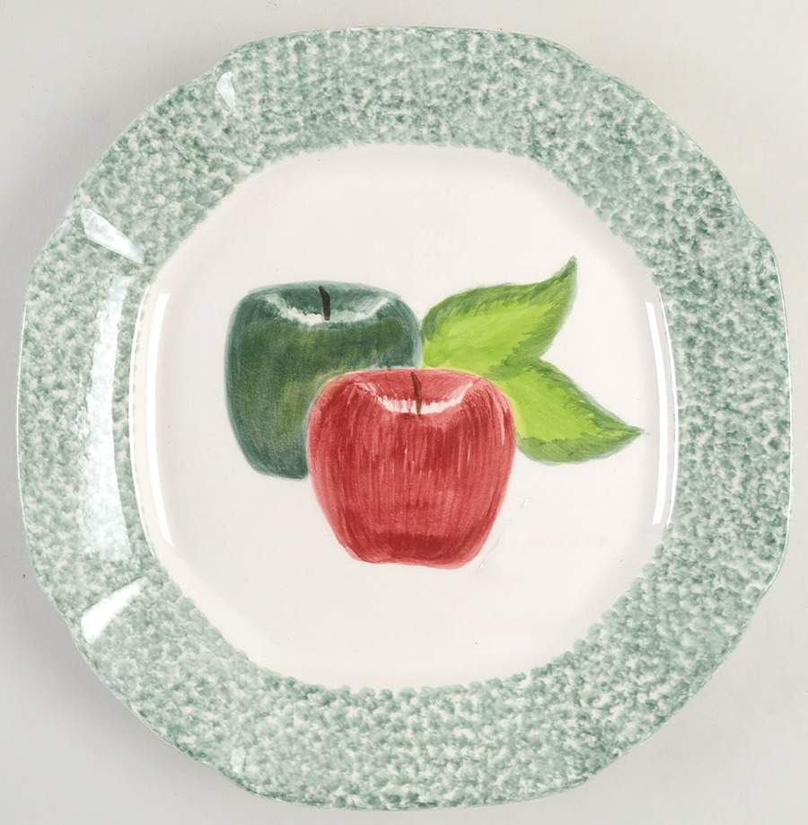 Apple Stipple Square Dinner Plate by Laurie Gates-1