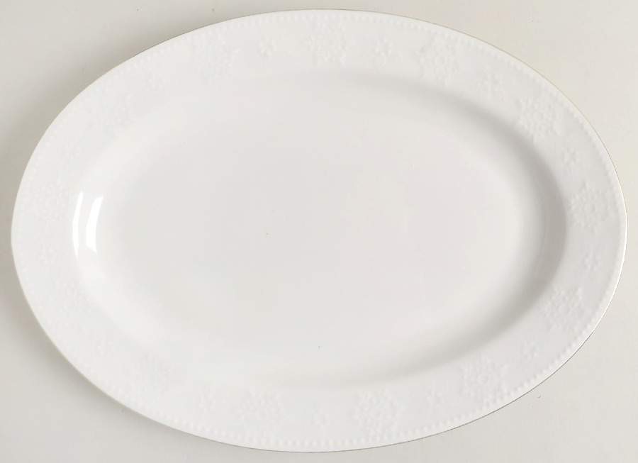 Crystal Snowflake 14" Oval Serving Platter by Libbey-1