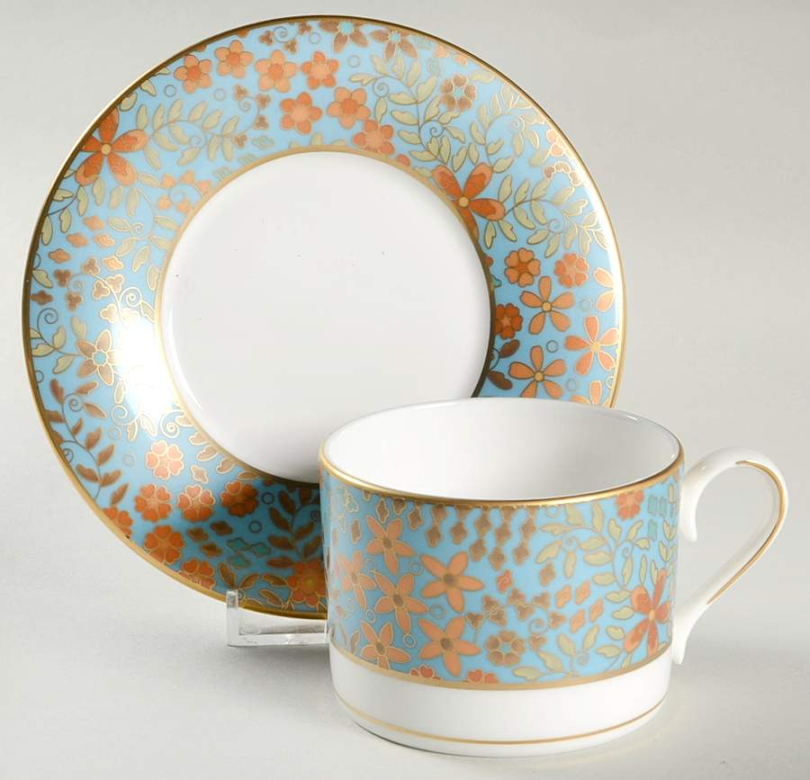 Gilded Tapestry Flat Cup & Saucer Set by Lenox-1