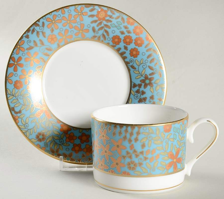 Gilded Tapestry Flat Cup & Saucer Set by Lenox-1