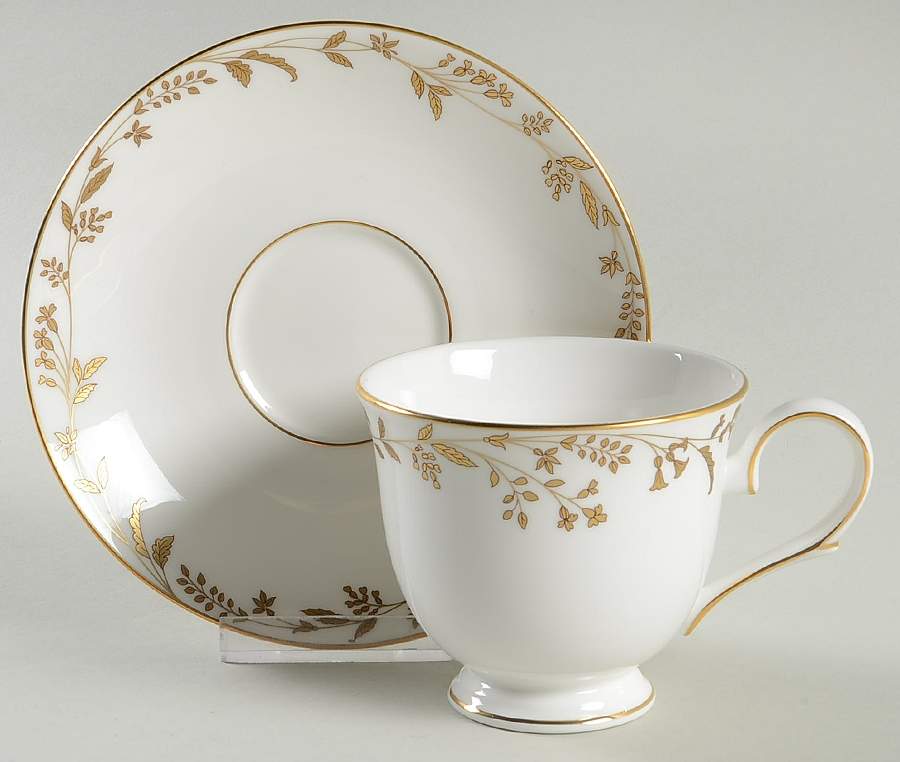 Golden Bough Footed Cup & Saucer Set by Lenox-1