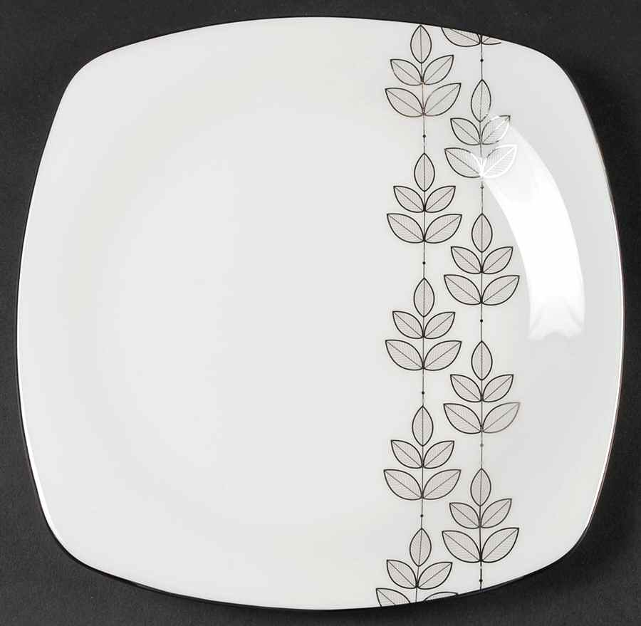 Platinum Leaf Square Dinner Plate by Lenox-1