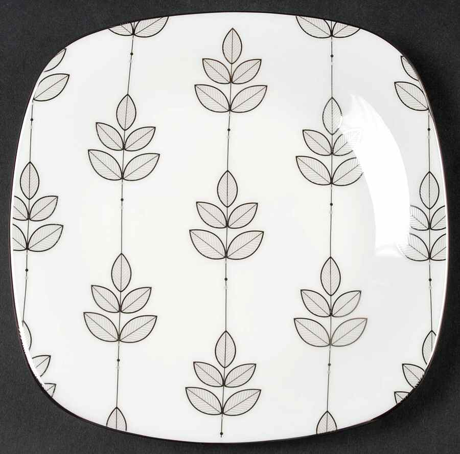 Platinum Leaf Square Salad Plate by Lenox-1