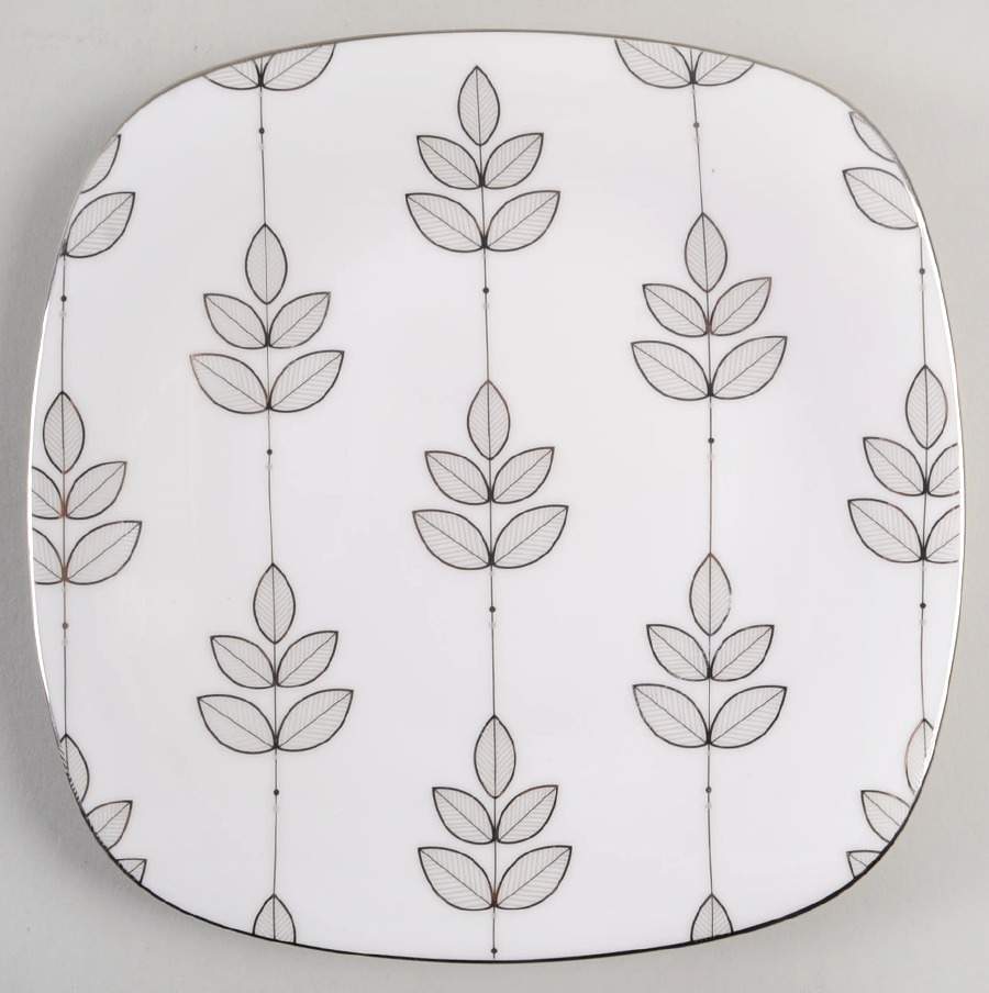 Platinum Leaf Square Salad Plate by Lenox-1