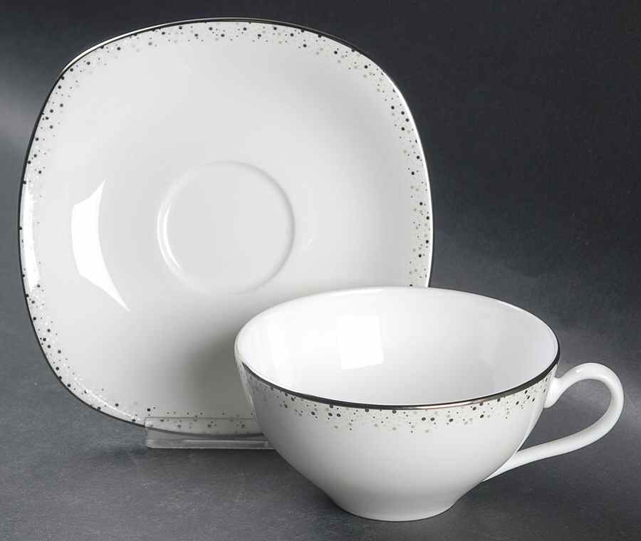 Silver Mist Flat Cup & Saucer Set by Lenox-1