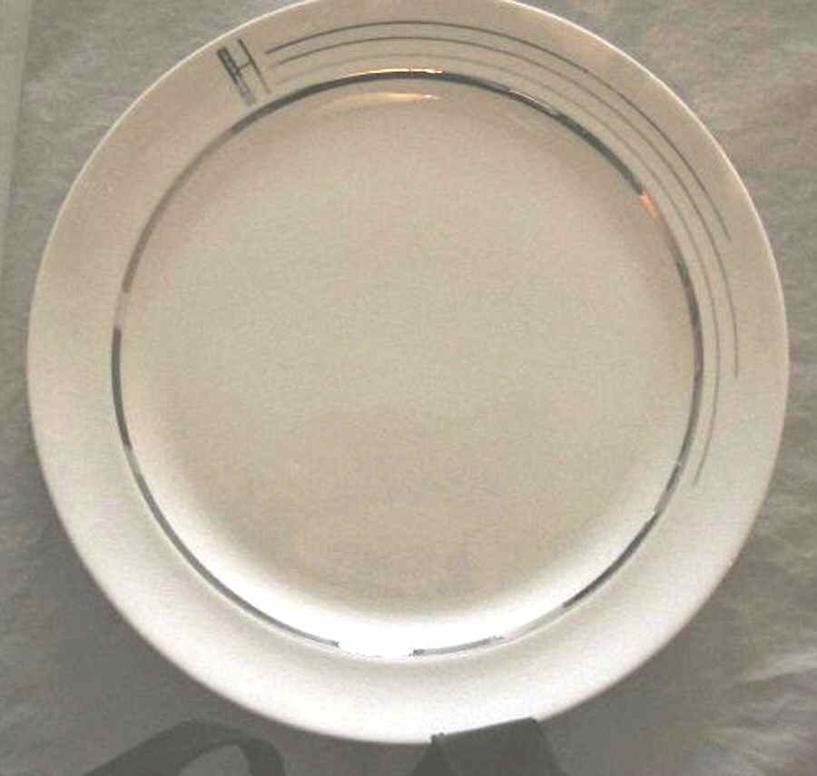 White Gold Dinner Plate by Limoges-American-1