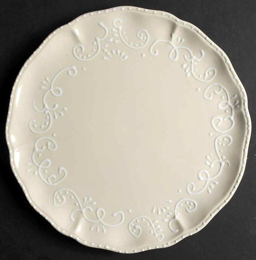 J'Adore Cream Dinner Plate by Laurie Gates-1