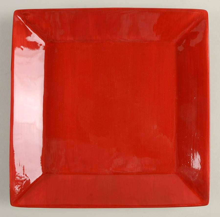 Caribe Red Square Dinner Plate by Lorena Garcia-1
