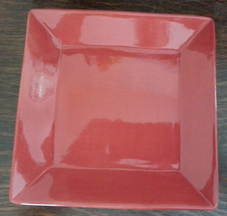 Caribe Red Square Salad Plate by Lorena Garcia-1