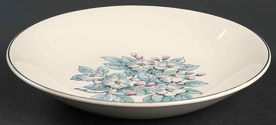 Grey Blossom Coupe Soup Bowl by Limoges-American-1