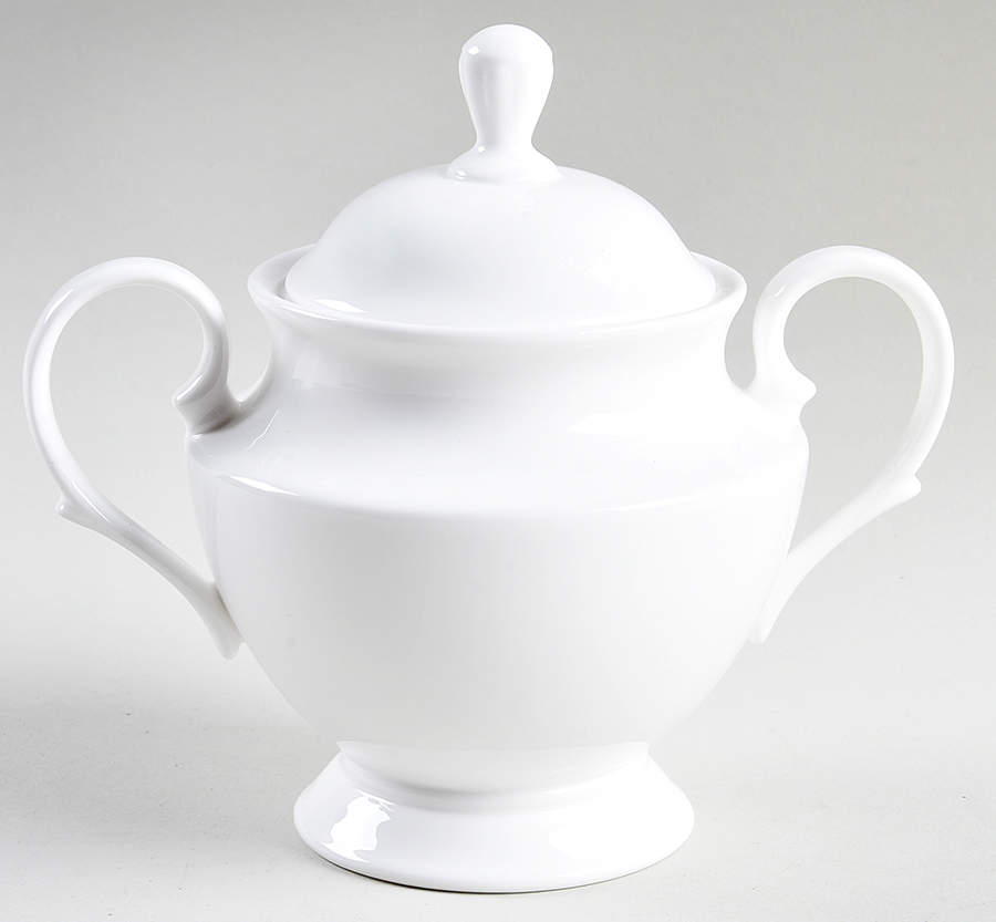 Classic White Sugar Bowl & Lid by Lenox-1