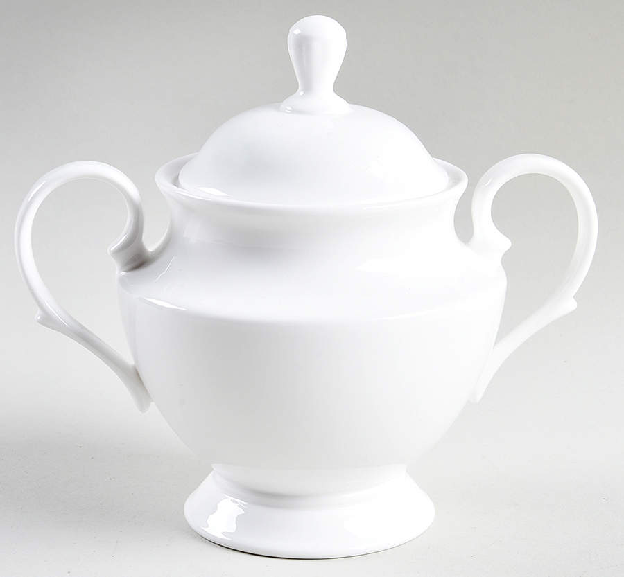 Classic White Sugar Bowl & Lid by Lenox-1