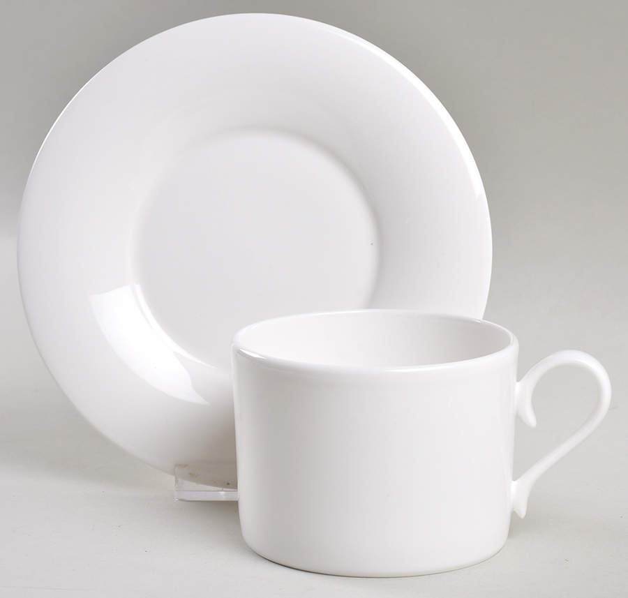Classic White Flat Cup & Saucer Set by Lenox-1