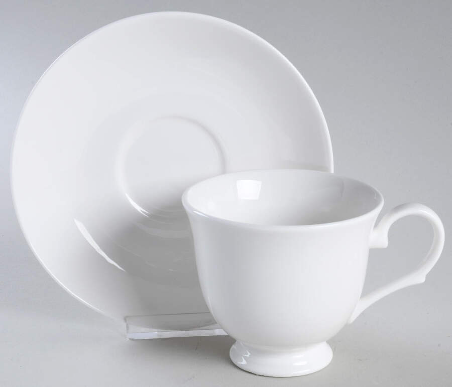 Classic White Footed Cup & Saucer Set by Lenox-1