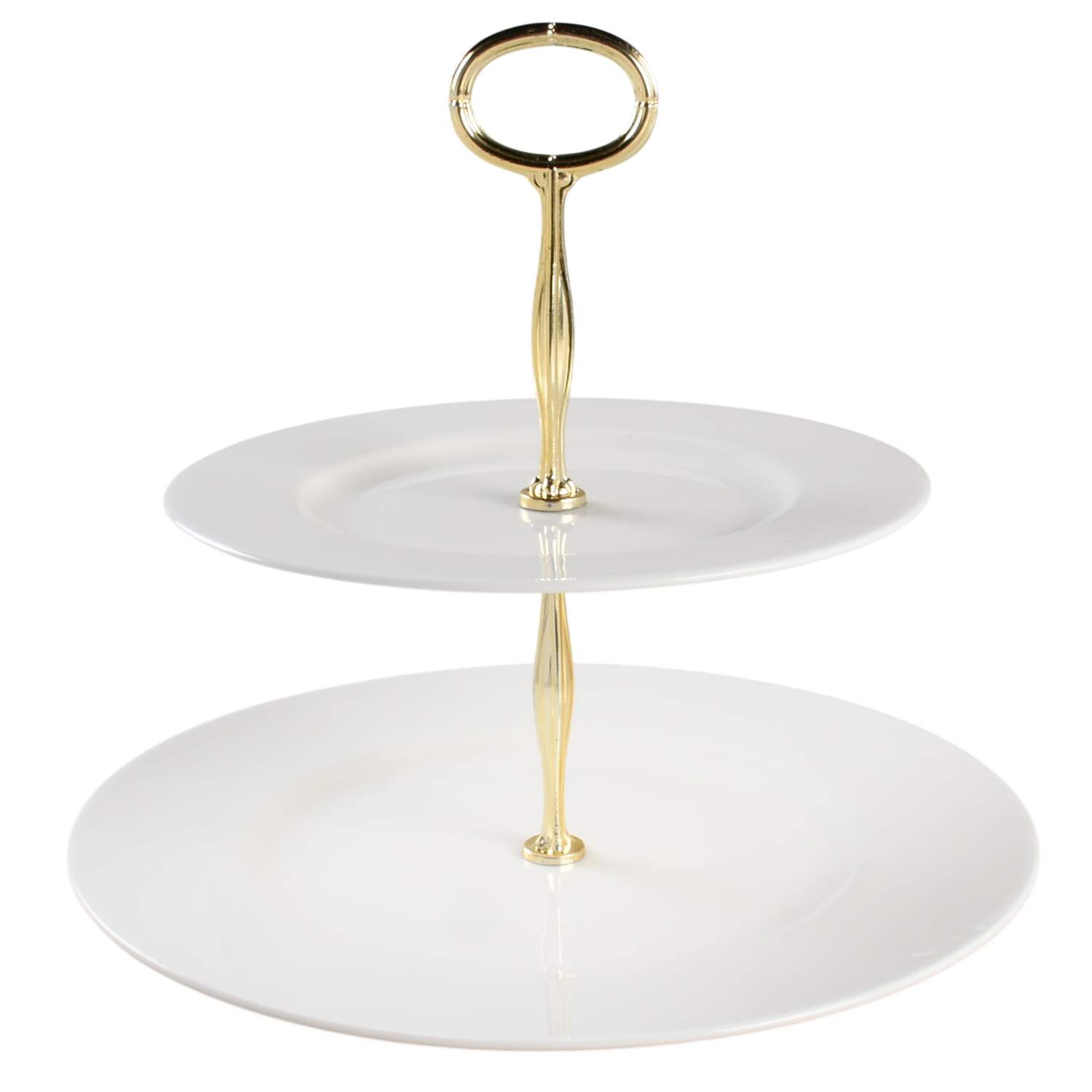 Classic White 6 5/8"-10"  2 Tiered Serving Tray (Dp, Sp) HC by Lenox-1