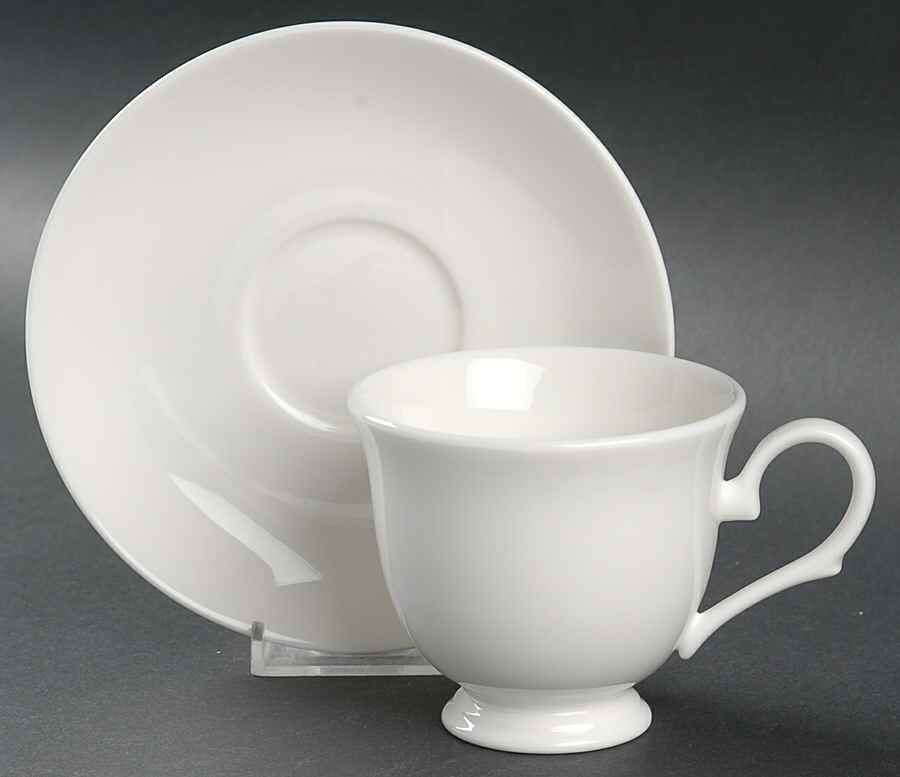 Classic White Footed Cup & Saucer Set by Lenox-1