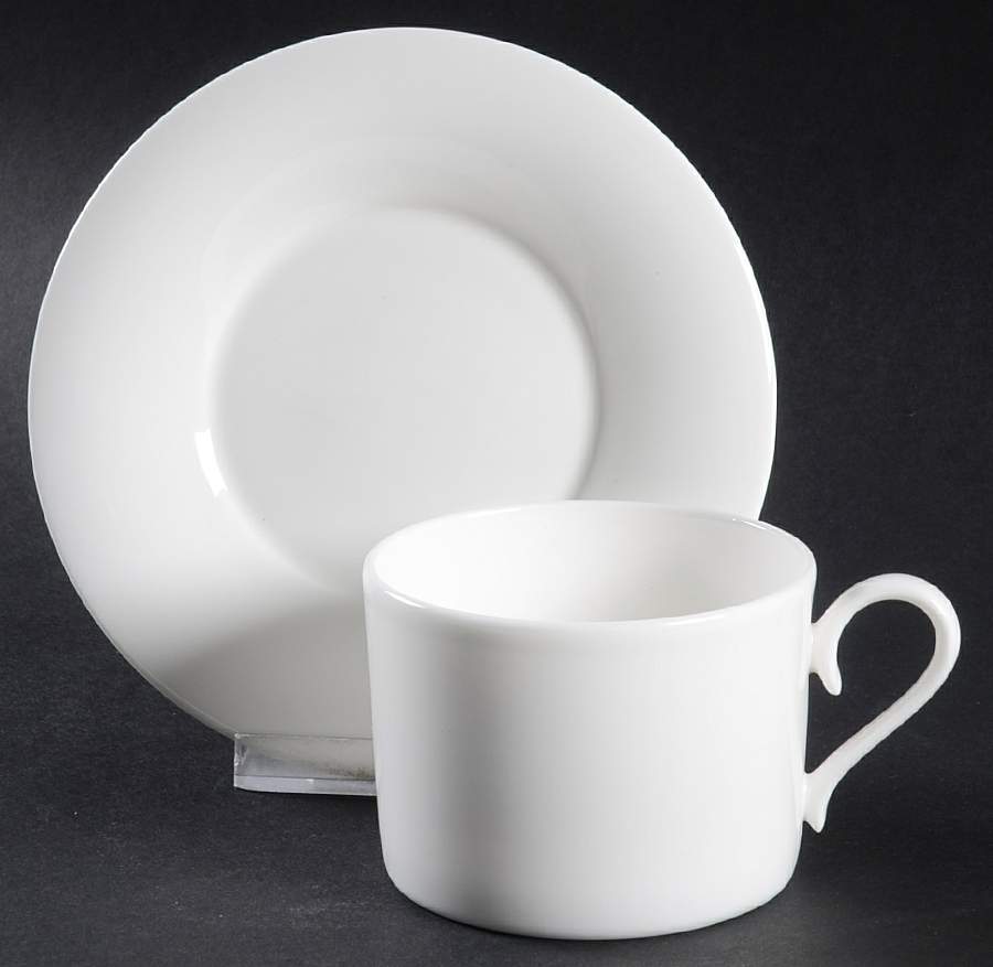 Classic White Flat Cup & Saucer Set by Lenox-1