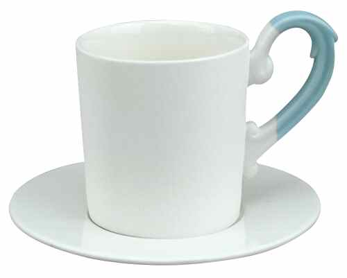 Miix Blue Flat Cup & Saucer Set by Lynn's China-1