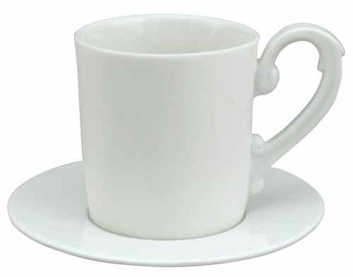 Miix White Espresso Cup and Saucer Set by Lynn's China-1
