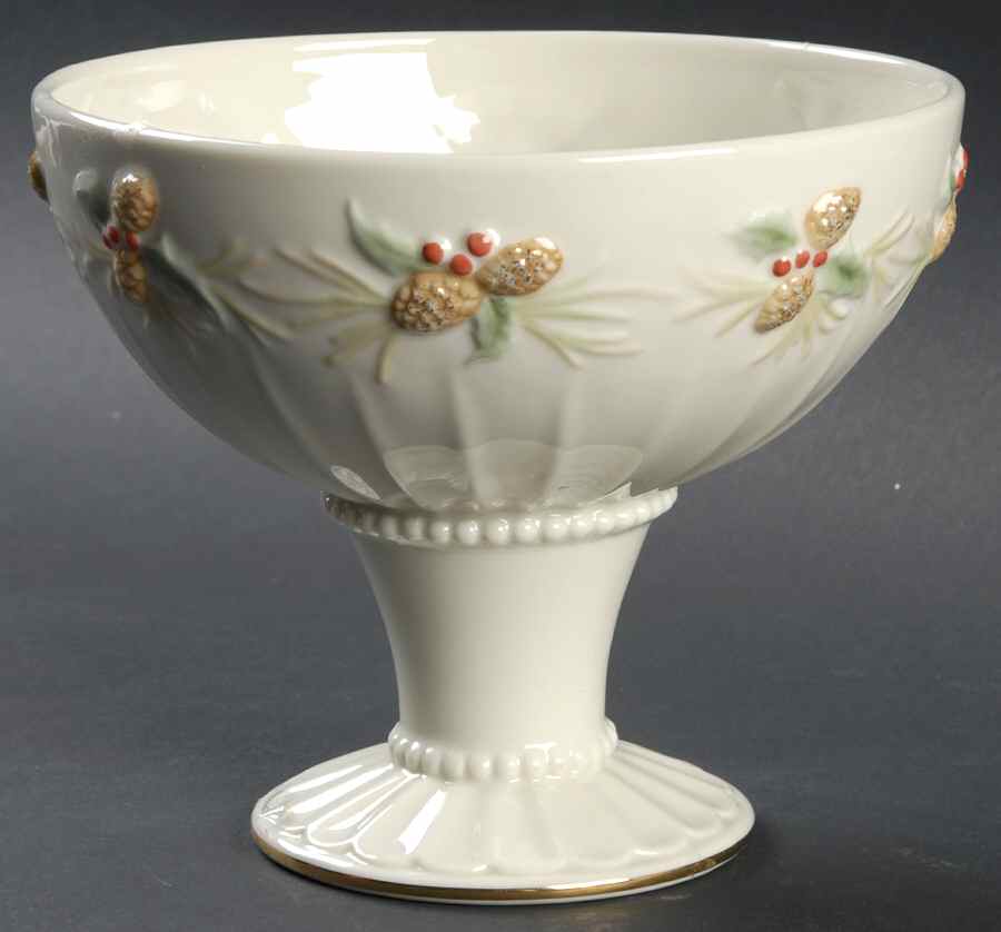 Pine Cone Round Compote (Height X Width) by Lenox-1