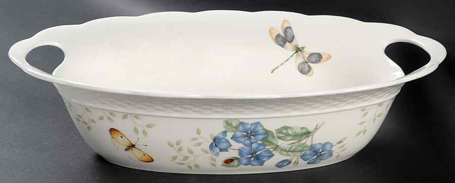 Butterfly Meadow Basket 13" Oval Serving Bowl by Lenox-1