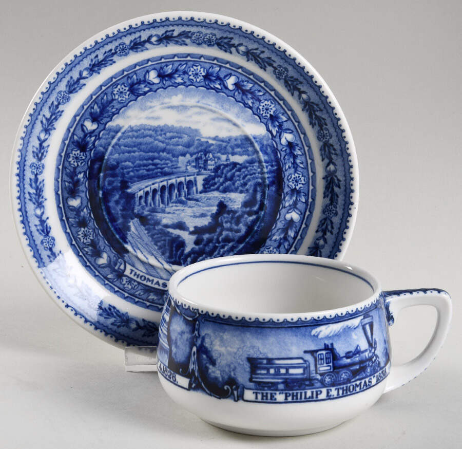 Baltimore & Ohio Railroad Flat Cup & Saucer Set by Lamberton-1