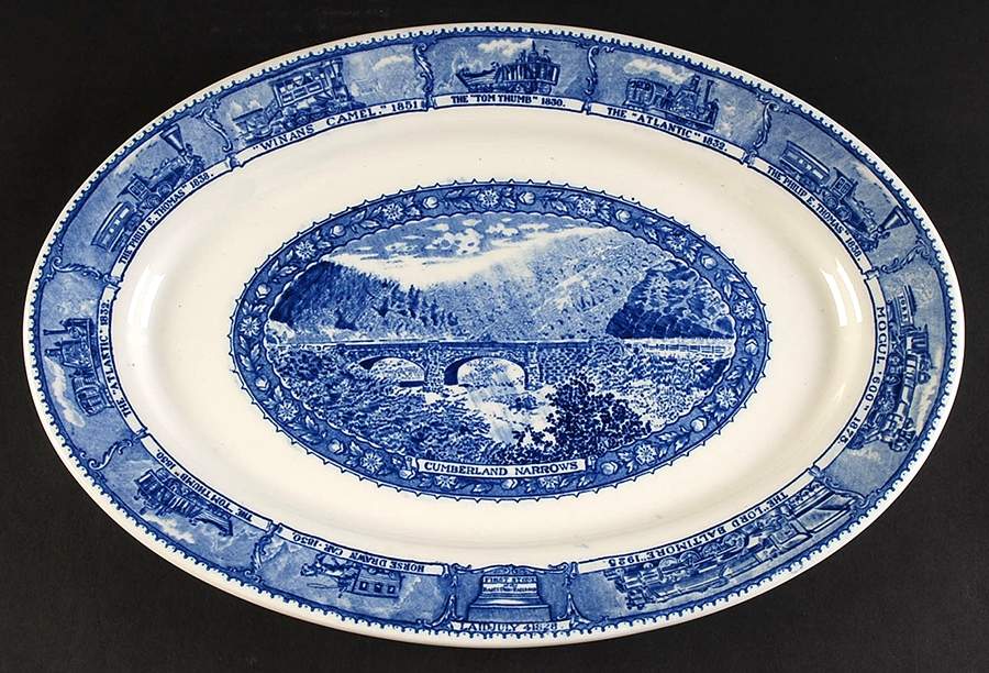 Baltimore & Ohio Railroad 15" Oval Serving Platter by Lamberton-1