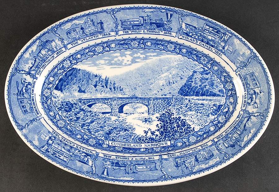 Baltimore & Ohio Railroad 12" Oval Serving Platter by Lamberton-1