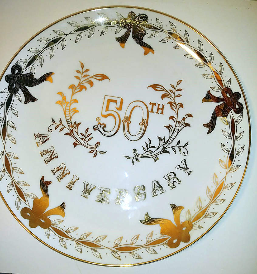 Anniversary Cake Plate by Lefton-1