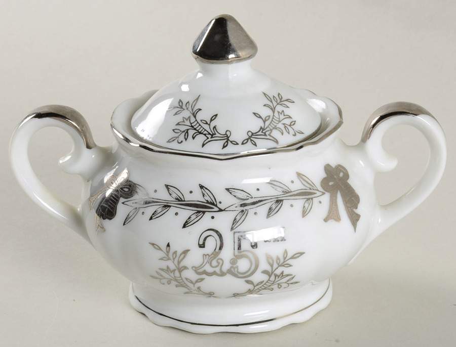 Anniversary Mini Sugar Bowl & Lid by Lefton-1