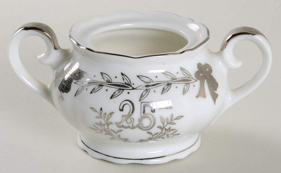 Anniversary Mini Sugar Bowl No Lid by Lefton-1