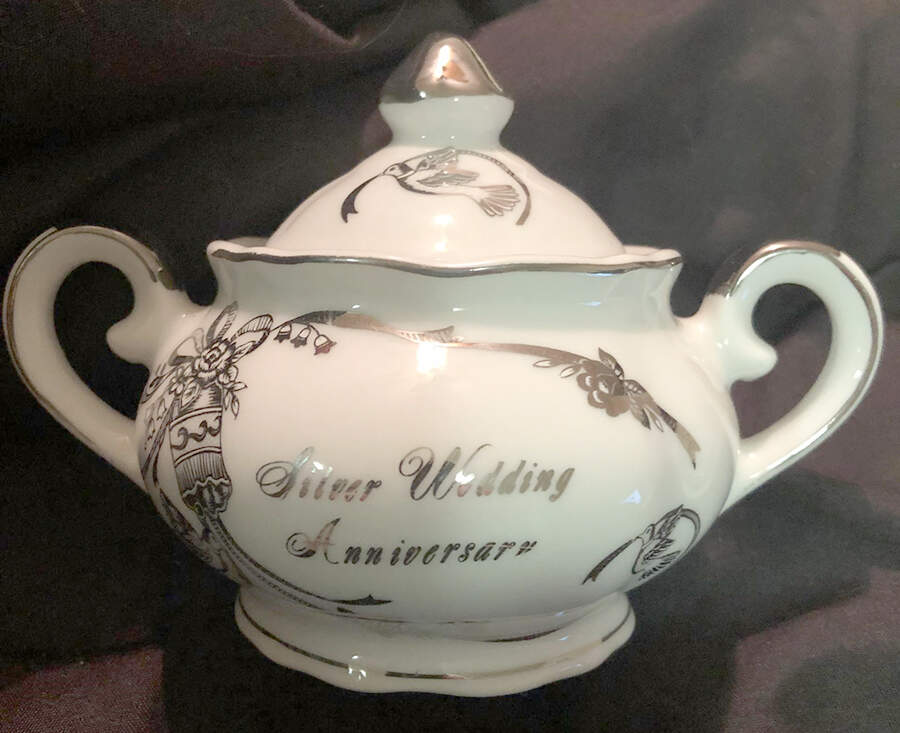 Anniversary Sugar Bowl & Lid by Lefton-1