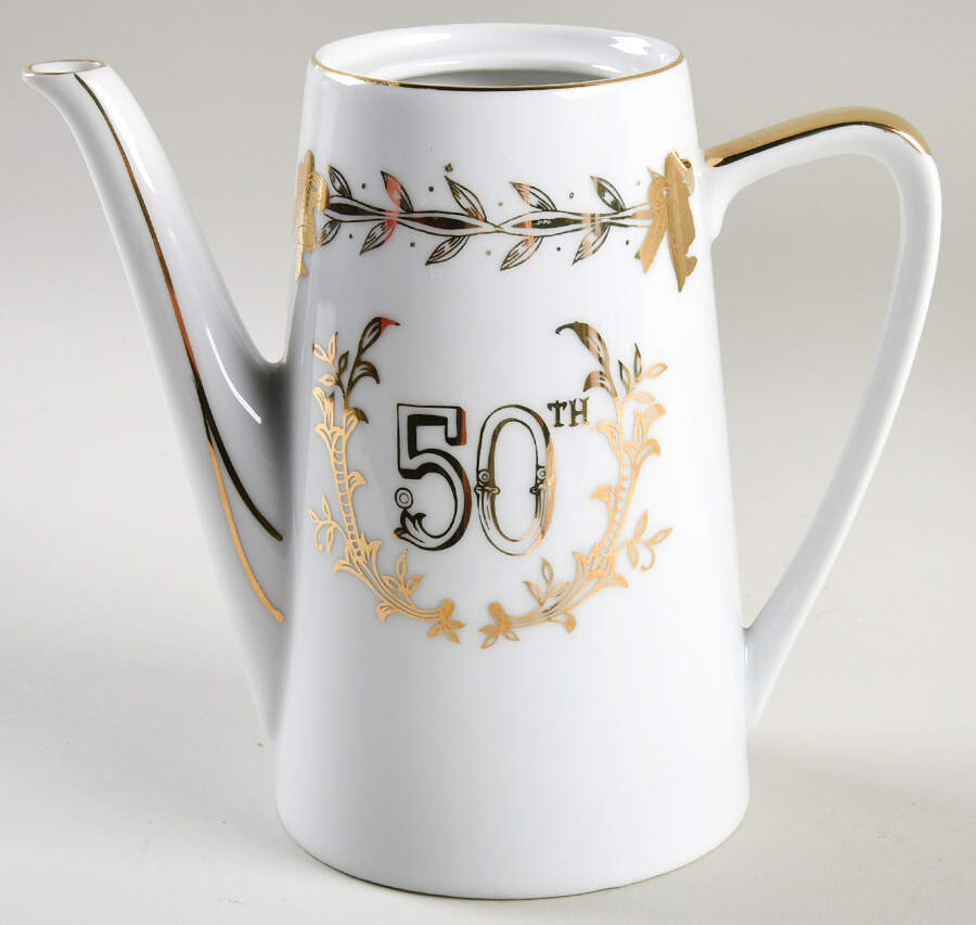 Anniversary Coffee Pot No Lid by Lefton-1