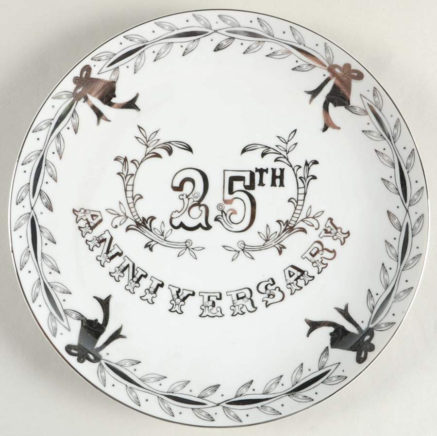 Anniversary Coupe Luncheon Plate by Lefton-1