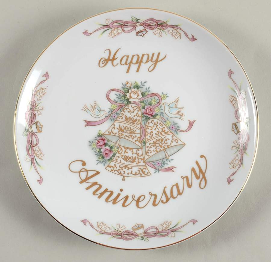 Anniversary Coupe Salad Plate by Lefton-1