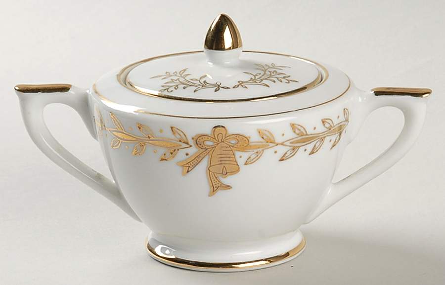 Anniversary Mini Sugar Bowl & Lid by Lefton-1