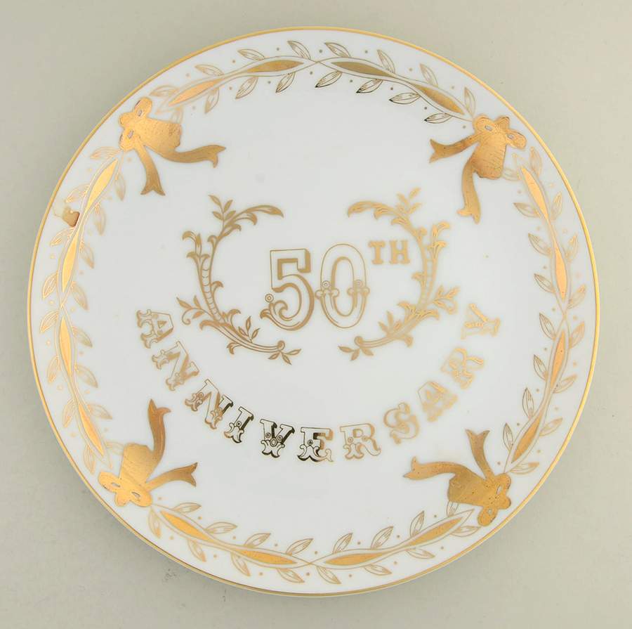 Anniversary Coupe Luncheon Plate by Lefton-1
