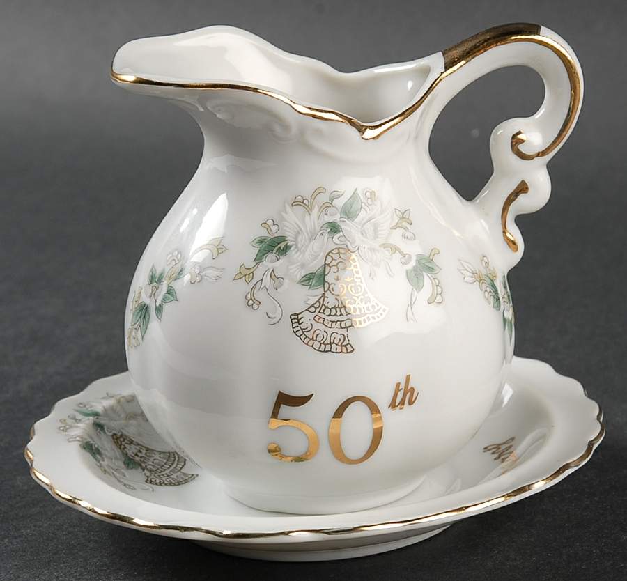 Anniversary Creamer & Underplate by Lefton-1