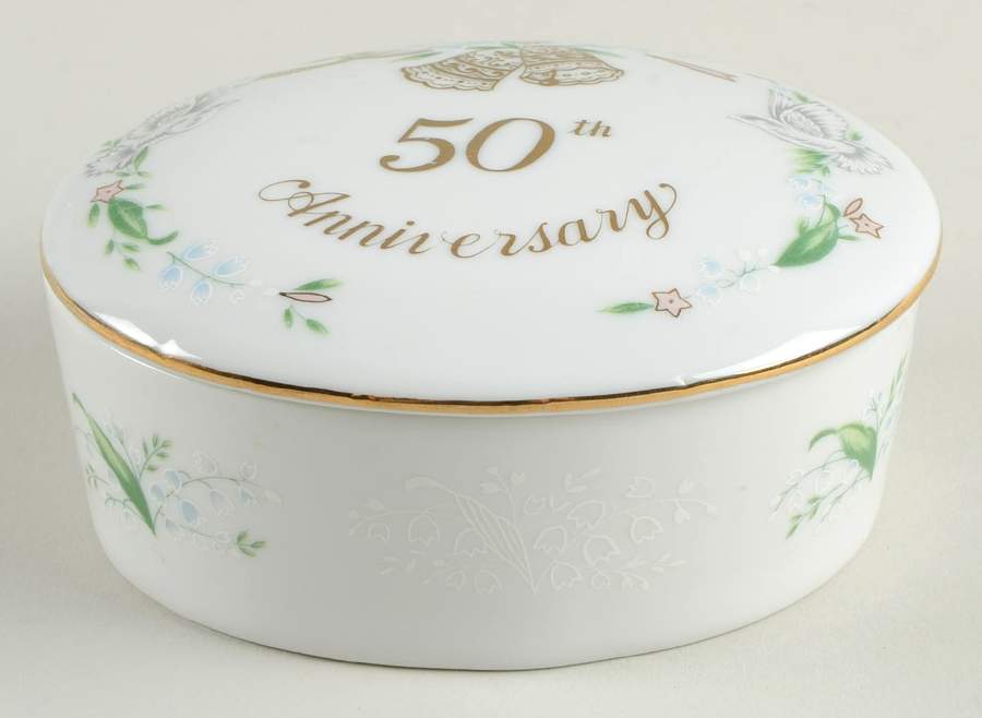 Anniversary Trinket Box & Lid by Lefton-1