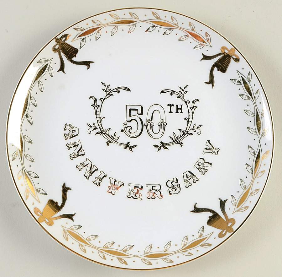 Anniversary Dinner Plate by Lefton-1